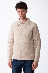 Men's Spread Collar Snap Button Front Closure Textured Crinkled Fabric Debossed Pattern Utility Style Patch Pockets Slim Fit Waterproof Jacket