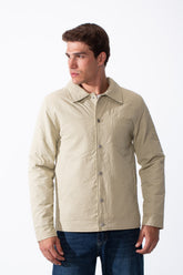 Men's Long Sleeves With Crinkled-Textured Fabric Provided Waterproof Classic Spread Neck Slim Fit Jacket