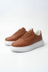 Men’s Tomato Store Casual Leather Sneaker Smooth Upper Clean Panel Shoes