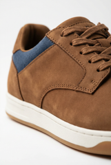 Men's Sneakers Blend Classic Style Modern Touch Tan Nubuck Leather Shoes