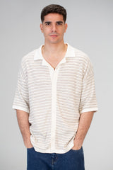 Mens Striped Half Sleeve Trico Shirt With Comfortable And Practical Material