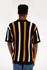 Men's Striped Short Sleeve Polo T-Shirt
