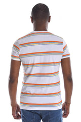 Men's Cotton Striped Round Neck Cotton T-shirt