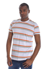 Men's Cotton Striped Round Neck Cotton T-shirt