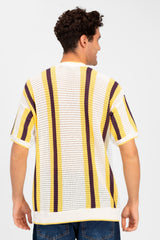 Men's Striped Slim Fit Cotton Knit T-Shirt