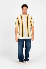 Men's Striped Slim Fit Cotton Knit T-Shirt