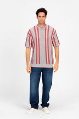 Men's Striped Slim Fit Cotton Knit T-Shirt