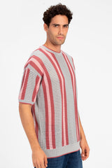 Men's Striped Slim Fit Cotton Knit T-Shirt