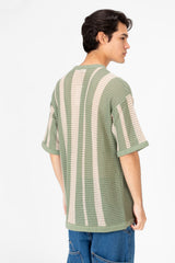 Men's Striped Round Neck Half Sleeve T-shirt