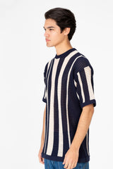 Men's Striped Round Neck Half Sleeve T-shirt