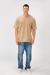 Men's Tomato Basic Short Sleeve Regular Fit Crew Neck T-Shirt