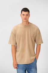 Men's Tomato Basic Short Sleeve Regular Fit Crew Neck T-Shirt