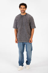 Men's Tomato Washed Short Sleeve Crew Neck T-Shirt With Unique Essential Details