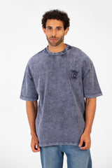 Men's Tomato Washed Short Sleeve Crew Neck T-Shirt With Unique Essential Details