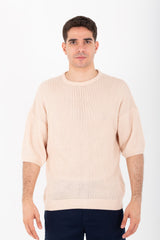 تي شيرت رجالي أساسي Slim Fit برقبة دائرية من قماش تريكو عالي الجودة