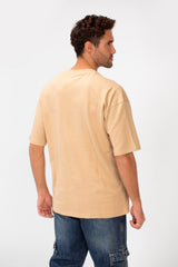 Men's Crew Neck Tomato Print Short Sleeves Basic Oversized Summer Melton T-Shirt