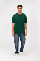 Men's Basic Plain Oversized Summer Melton Regular Fit Short Sleeves T-Shirt In Modern Cut