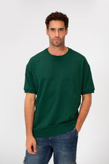 Men's Basic Plain Oversized Summer Melton Regular Fit Short Sleeves T-Shirt In Modern Cut