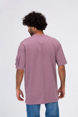 Mens Round Basic Plain T-Shirt With Shoulder Pocket And A Unique Cut