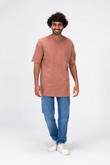 Mens Round Basic Plain T-Shirt With Shoulder Pocket And A Unique Cut