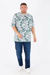 Men's Big Size Round Neck Short Sleeves T-Shirt With Full Print