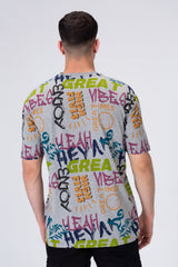 Mens Printed Cotton T-shirt With Pocket On The Front