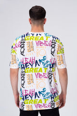 Mens Printed Cotton T-shirt With Pocket On The Front