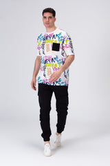 Mens Printed Cotton T-shirt With Pocket On The Front