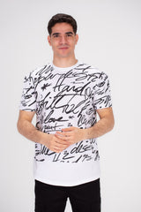 Men's Rounded Neck Full Cover Printed Made Of Comfort Cotton Regular Fit T-shirt Stay Cool & Fashionable With Tomato