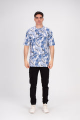Men's Full Printed Crew Neck Regular Fit Made Of Cotton T-shirt This Regular Fit Tee Is Perfect For Any Casual Occasion