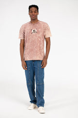 Men's Printed Half Sleeve Washed T-Shirt