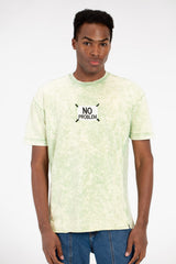 Men's Printed Half Sleeve Washed T-Shirt