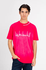 Men's Oversized Front Flip Text Print T-shirt