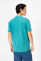 Men's Round Neck Half Sleeve Washed T-Shirt