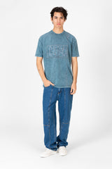 Men's Round Neck Half Sleeve Washed T-Shirt