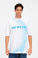 تيشيرت رجالي اوفر سايز بياقة دائرية مطبوع