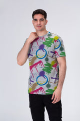 Men's Half Sleeve T-shirt Pprinted In Trendy Colors And Comfortable Material