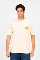 Men's Regular Fit Half Sleeve T-shirt With Text Print
