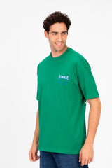 Men's Round Printed Regular Fit T-Shirt