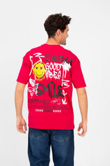 Men's Round Printed Regular Fit T-Shirt