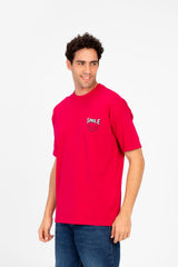 Men's Round Printed Regular Fit T-Shirt