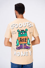 Men's Slim Fit Printed T-shirt With A Round Neck And Single Lycra Material