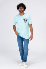 Mens Round Neck T-shirt With Front And Back Print