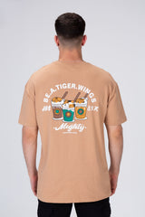Mens Half Sleeve Cotton T-shirt Printed On The Front And Back