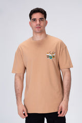 Mens Half Sleeve Cotton T-shirt Printed On The Front And Back