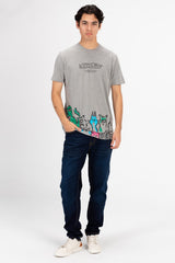 Men's Slim Fit T-shirt With Round Neck And Front Print
