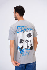 Men's Slim Fit T-shirt Printed On The Back In Single Lycra Material