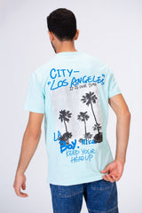 Men's Slim Fit T-shirt Printed On The Back In Single Lycra Material