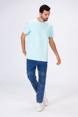 Men's Slim Fit T-shirt Printed On The Back In Single Lycra Material