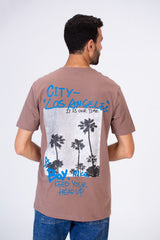 Men's Slim Fit T-shirt Printed On The Back In Single Lycra Material